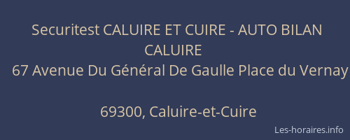 Securitest CALUIRE ET CUIRE - AUTO BILAN CALUIRE