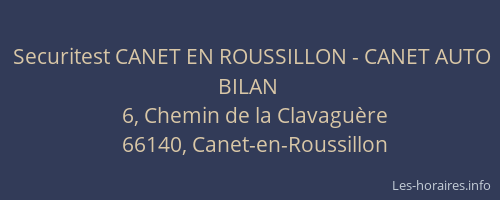 Securitest CANET EN ROUSSILLON - CANET AUTO BILAN