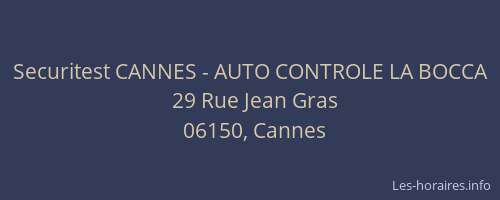 Securitest CANNES - AUTO CONTROLE LA BOCCA