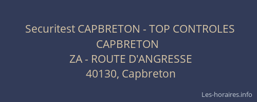 Securitest CAPBRETON - TOP CONTROLES CAPBRETON