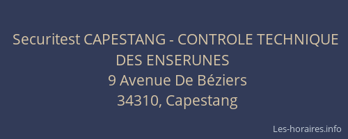 Securitest CAPESTANG - CONTROLE TECHNIQUE DES ENSERUNES