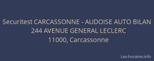 Securitest CARCASSONNE - AUDOISE AUTO BILAN