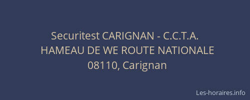 Securitest CARIGNAN - C.C.T.A.
