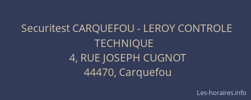 Securitest CARQUEFOU - LEROY CONTROLE TECHNIQUE