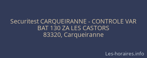 Securitest CARQUEIRANNE - CONTROLE VAR