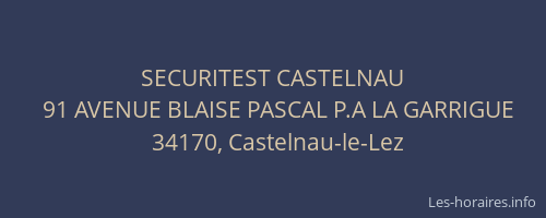 SECURITEST CASTELNAU