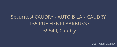Securitest CAUDRY - AUTO BILAN CAUDRY
