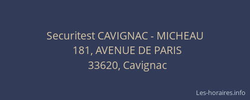 Securitest CAVIGNAC - MICHEAU
