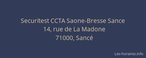 Securitest CCTA Saone-Bresse Sance