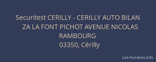 Securitest CERILLY - CERILLY AUTO BILAN