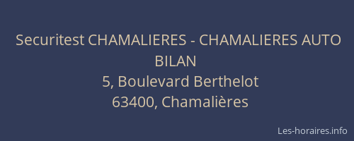 Securitest CHAMALIERES - CHAMALIERES AUTO BILAN