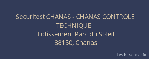 Securitest CHANAS - CHANAS CONTROLE TECHNIQUE