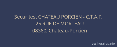 Securitest CHATEAU PORCIEN - C.T.A.P.