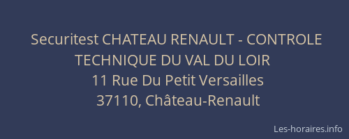 Securitest CHATEAU RENAULT - CONTROLE TECHNIQUE DU VAL DU LOIR