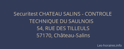 Securitest CHATEAU SALINS - CONTROLE TECHNIQUE DU SAULNOIS