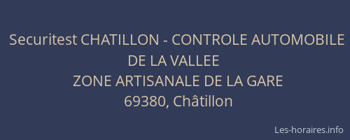 Securitest CHATILLON - CONTROLE AUTOMOBILE DE LA VALLEE