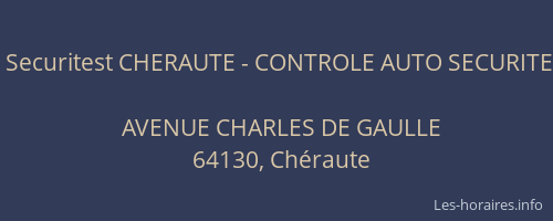 Securitest CHERAUTE - CONTROLE AUTO SECURITE