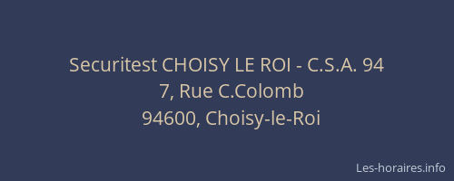 Securitest CHOISY LE ROI - C.S.A. 94