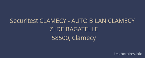 Securitest CLAMECY - AUTO BILAN CLAMECY