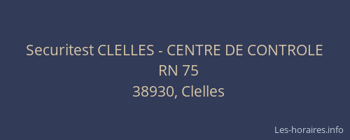 Securitest CLELLES - CENTRE DE CONTROLE