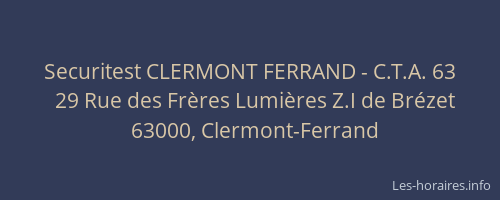 Securitest CLERMONT FERRAND - C.T.A. 63