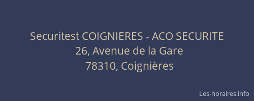Securitest COIGNIERES - ACO SECURITE