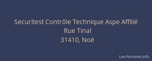Securitest Contrôle Technique Aspe Affilié