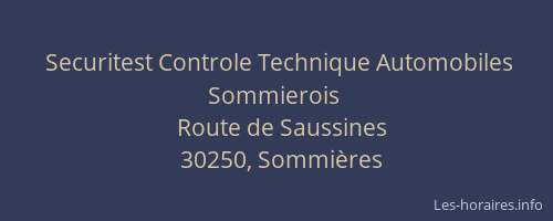 Securitest Controle Technique Automobiles Sommierois