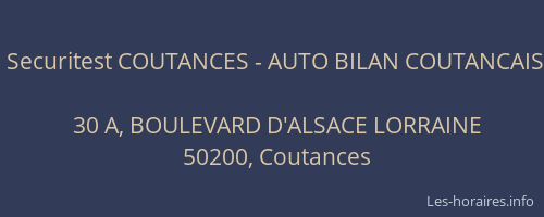 Securitest COUTANCES - AUTO BILAN COUTANCAIS
