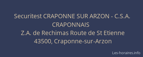 Securitest CRAPONNE SUR ARZON - C.S.A. CRAPONNAIS