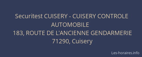 Securitest CUISERY - CUISERY CONTROLE AUTOMOBILE