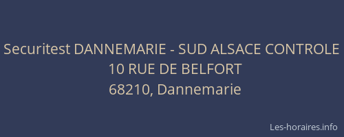 Securitest DANNEMARIE - SUD ALSACE CONTROLE