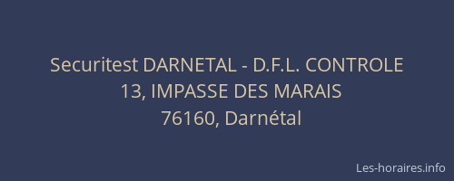 Securitest DARNETAL - D.F.L. CONTROLE