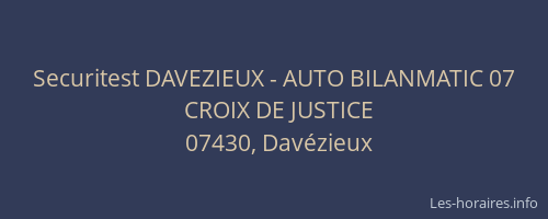Securitest DAVEZIEUX - AUTO BILANMATIC 07