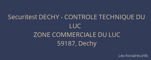 Securitest DECHY - CONTROLE TECHNIQUE DU LUC