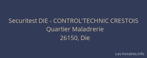 Securitest DIE - CONTROL'TECHNIC CRESTOIS