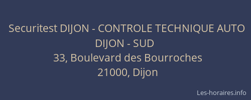Securitest DIJON - CONTROLE TECHNIQUE AUTO DIJON - SUD