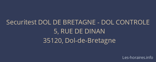 Securitest DOL DE BRETAGNE - DOL CONTROLE