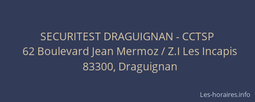 SECURITEST DRAGUIGNAN - CCTSP