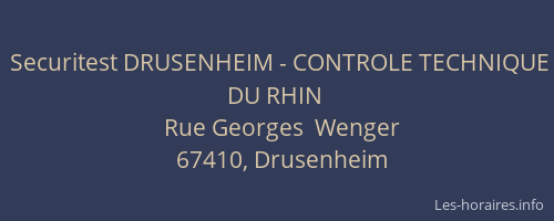 Securitest DRUSENHEIM - CONTROLE TECHNIQUE DU RHIN