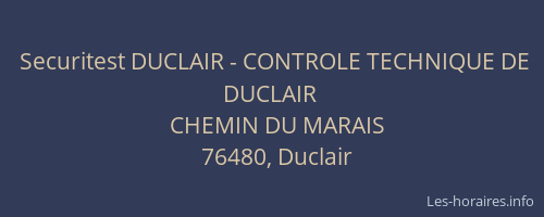 Securitest DUCLAIR - CONTROLE TECHNIQUE DE DUCLAIR