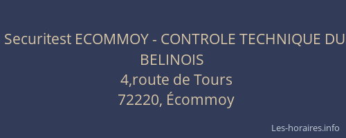 Securitest ECOMMOY - CONTROLE TECHNIQUE DU BELINOIS