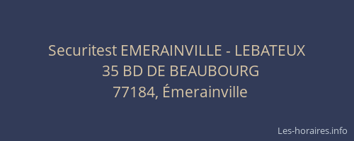 Securitest EMERAINVILLE - LEBATEUX