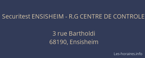 Securitest ENSISHEIM - R.G CENTRE DE CONTROLE