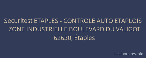 Securitest ETAPLES - CONTROLE AUTO ETAPLOIS
