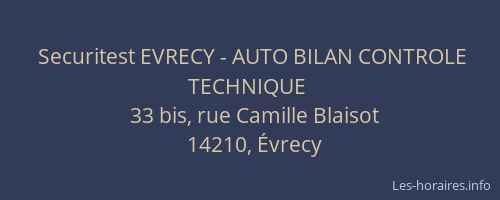 Securitest EVRECY - AUTO BILAN CONTROLE TECHNIQUE