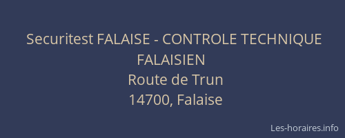 Securitest FALAISE - CONTROLE TECHNIQUE FALAISIEN