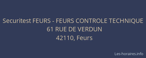 Securitest FEURS - FEURS CONTROLE TECHNIQUE