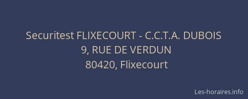 Securitest FLIXECOURT - C.C.T.A. DUBOIS