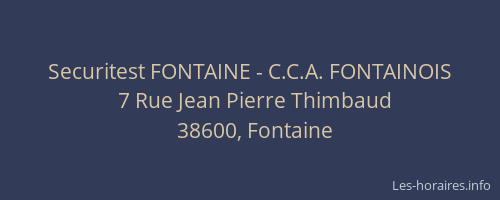 Securitest FONTAINE - C.C.A. FONTAINOIS